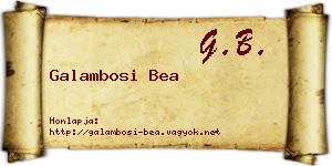 Galambosi Bea névjegykártya